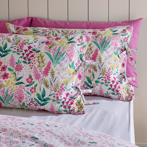 Catherine Lansfield Tilly Floral Reversible Duvet Cover Bedding Range Pink - Picture 4 of 56