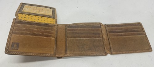 Adrian Klis Men Wallet Hand Made Distressed Brown Leather, NEW - Picture 7 of 9