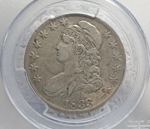 Early 1833 PCGS Certified VF35 Capped Bust Half Dollar - Rated R5 - VERY Rare - Picture 5 of 9