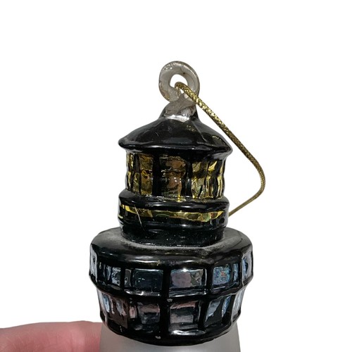 Christmas Ornament Blown Glass Lighthouse Nautical Holiday Coastal Ocean XL - Picture 8 of 12