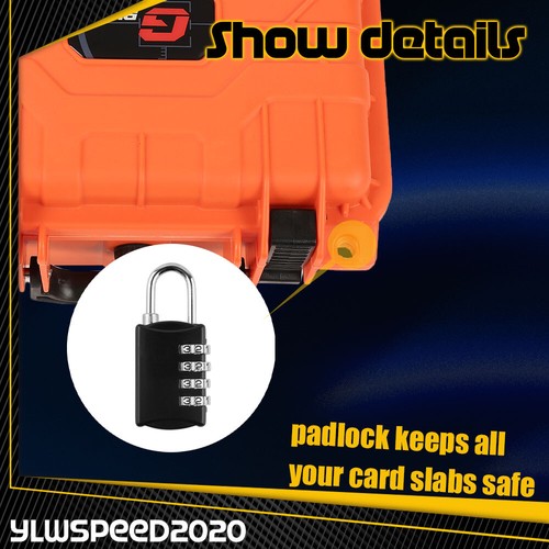Orange Graded Card Storage Box Deep Travel Waterproof Case Slab Holder Protector - Picture 3 of 9