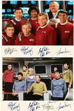 Set of 2 Star Trek Cast Autographed 8x10 Original and Movie