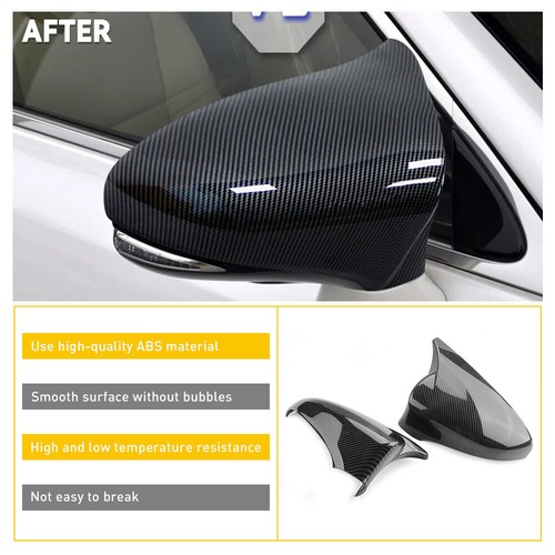2x Mirror Cover Wing Side Mirror Cap For Lexus IS200 IS250 IS300 IS350 14-20 ABS - Picture 9 of 16