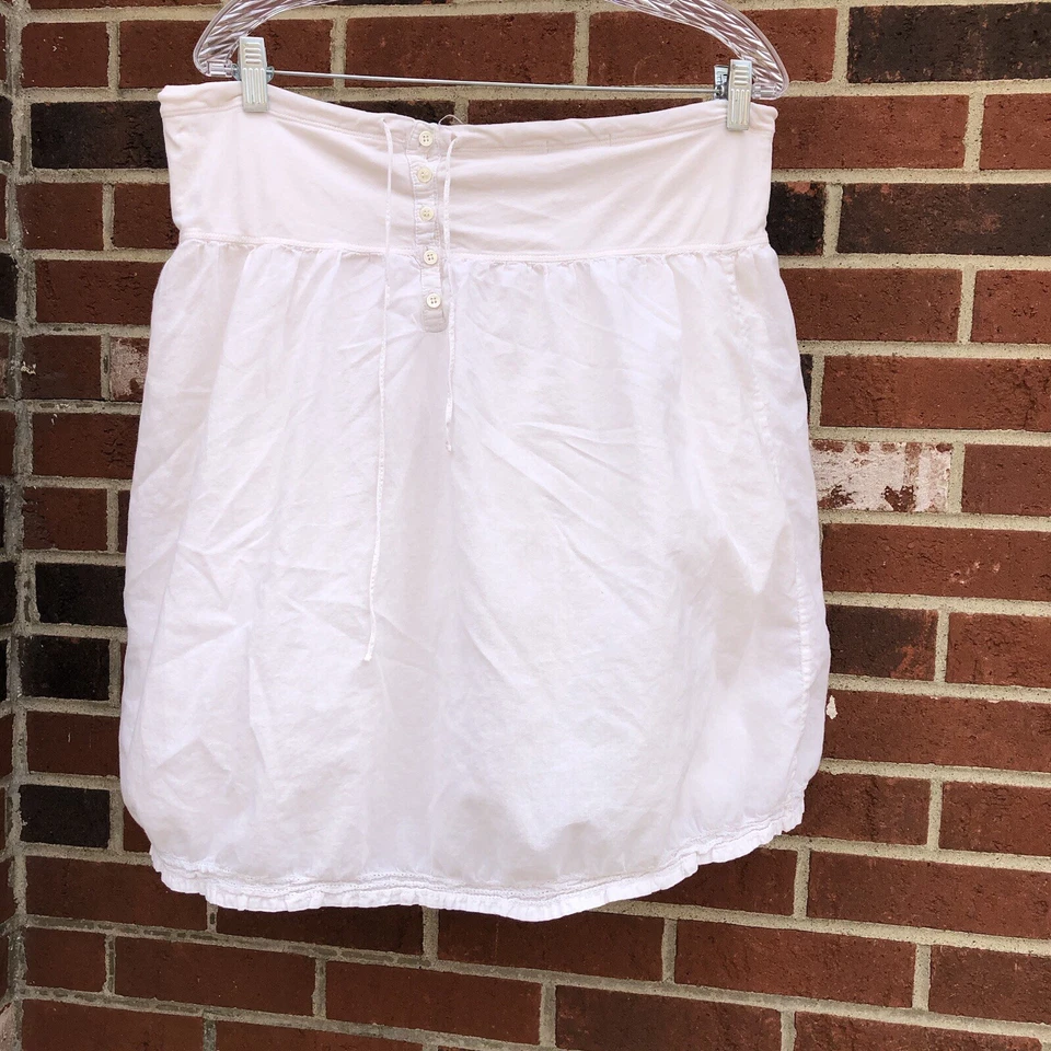 James Perse Los Angeles Mujer Talla 2 Falda Forrada Blanco Algodón Botón Corbata Espalda Foto 2 de 4