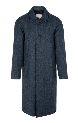 Herrenmantel Lang Fischgräte Graue Jacke Blazer Business Freizeit Büro Custom - Bild 3 von 11