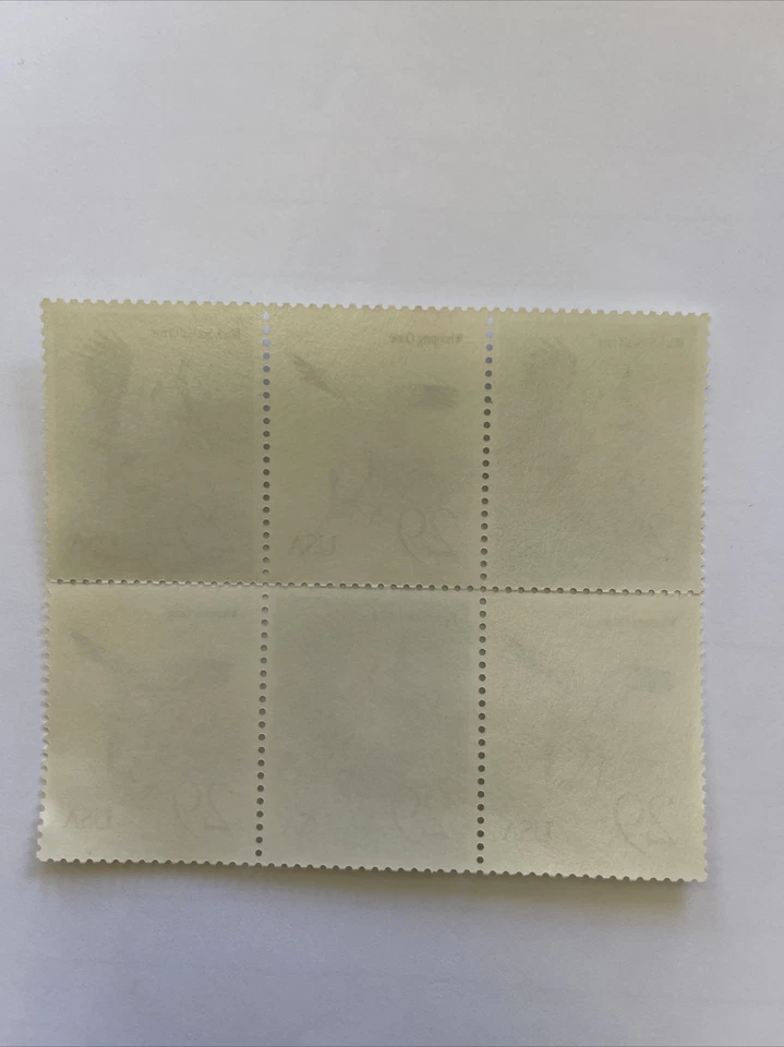 6 unused 1994 Cranes 29 Cent 29c Stamp Block of 6 Scott Catalog #2867-2868 USPS - Image 2 of 2