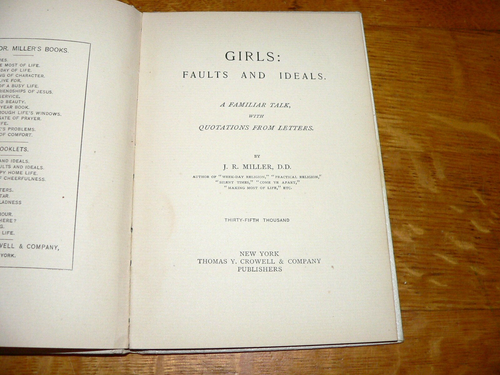 Antik 1892 "Mädchen: Fehler und Ideale" kleinformatiges verziertes HC-Buch, J.R. Miller - Bild 4 von 5