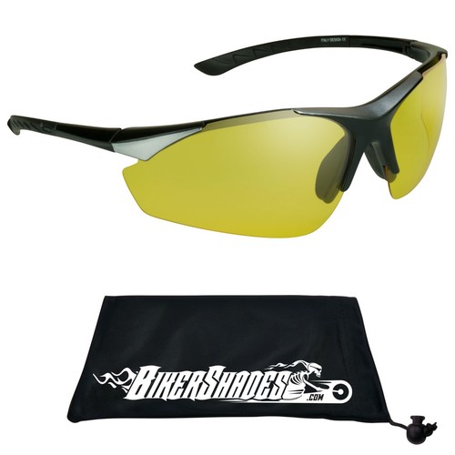 Polarized Yellow Lens Sunglasses Night Time Vision Driving Glasses Motorcycle - Picture 60 of 62