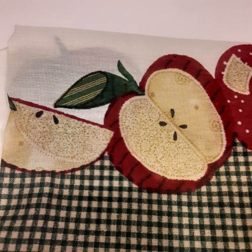 Vintage Apple/ Gingham Check Cafe Panels Farmhouse Country - Picture 4 of 11