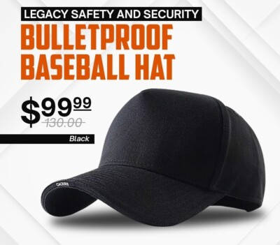 #ad Level II Bulletproof Baseball Hat – Lightweight Adjustable Discreet Protection $99.99