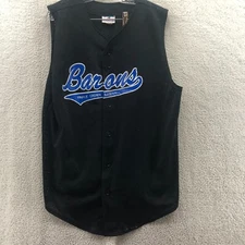 Vintage Teamwork Barons Baseball Jersey #22 Delikat Sleeveless Black Men's 50-52