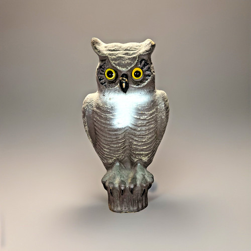 Vintage Fibre Co Ariduk #135 Great Horned Owl Decoy Paper Mache Halloween Decor