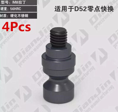 4Pc Four & Five Axis Fixture M8/M10 Latin Suitable For D52 / D96 Zero Point Part