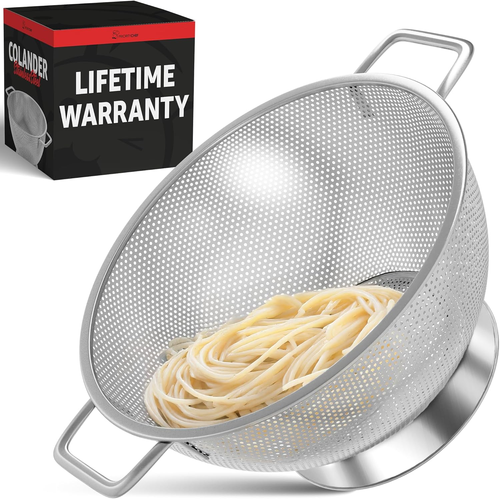 Premium Stainless Steel Colander for Kitchen, Durable Rice and Pasta Strainer...