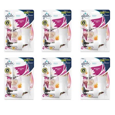 6 Stück GLADE Electric Scented Oil RELAXING ZEN Diffusor mit Nachfüller
