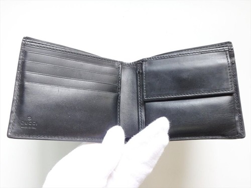 Gucci Men's Black BiFold Guccissima GG Wallet - Picture 3 of 8