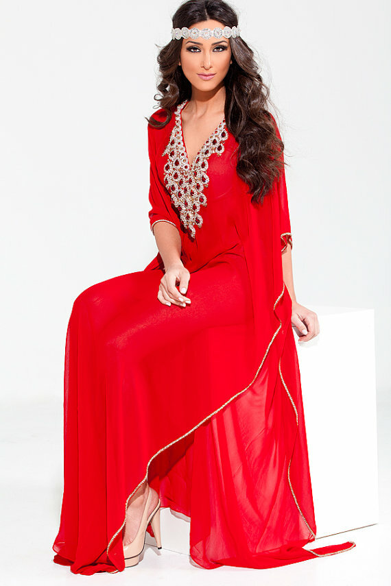 Royal Marocain Caftan Dubaï Caftan Abaya Robe de Mariage Takchita Var 6000