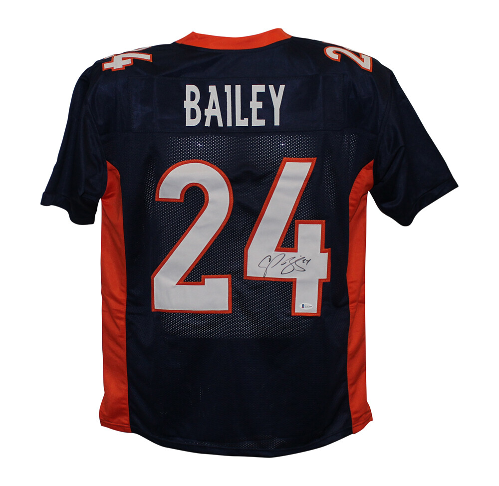 Champ Bailey Autographed Signed Pro Style Blue Xl Jersey Beckett 
