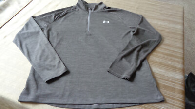 Under Armour Tech Textured 1/2 Zip Men's Shirt - brown/ plum - tech Tee -large