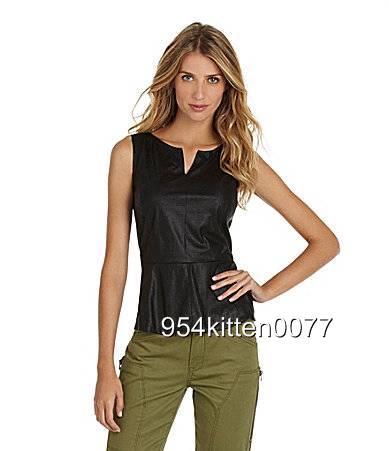 *WOW* $78 NWT CHELSEA & VIOLET BLACK SLEEVELESS PEPLUM TOP BLOUSE SMALL - Picture 1 of 1