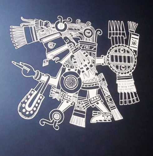 Tezcatlipoca Black t shirt XL tall aztec mayan mexican native - Bild 3 von 4