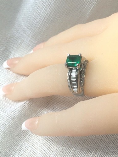 Amazing AAA + 2,80 ctw kolumbianischer Smaragde & Diamant Solitärring W.G - Bild 2 von 11