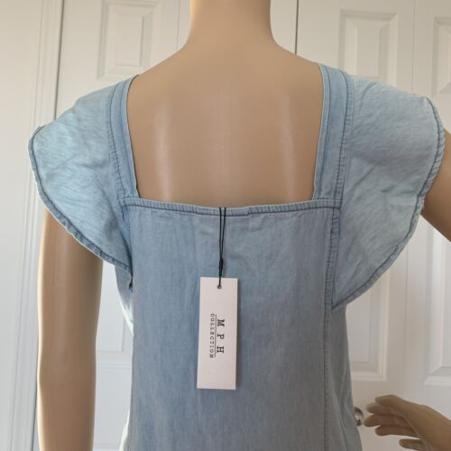 New! MPH Collection Ruffle light wash denim dress Size XL - Picture 17 of 17