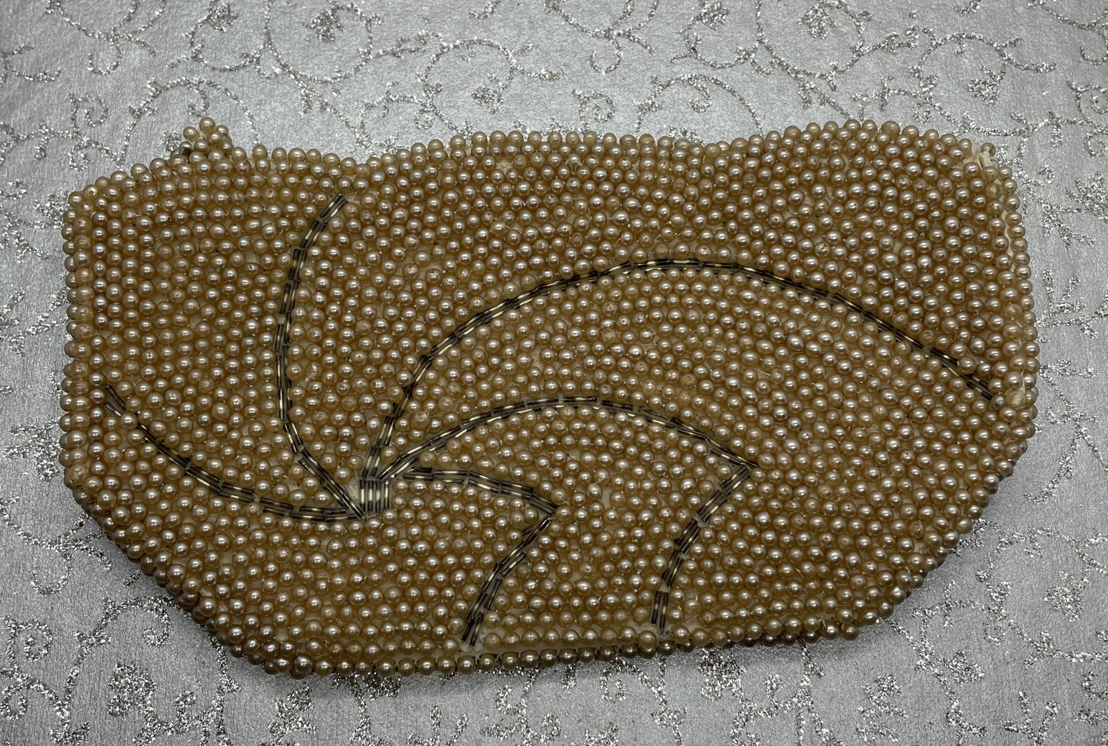 Vintage Pearl Beaded Clutch Purse Evening Hand Ba… - image 1