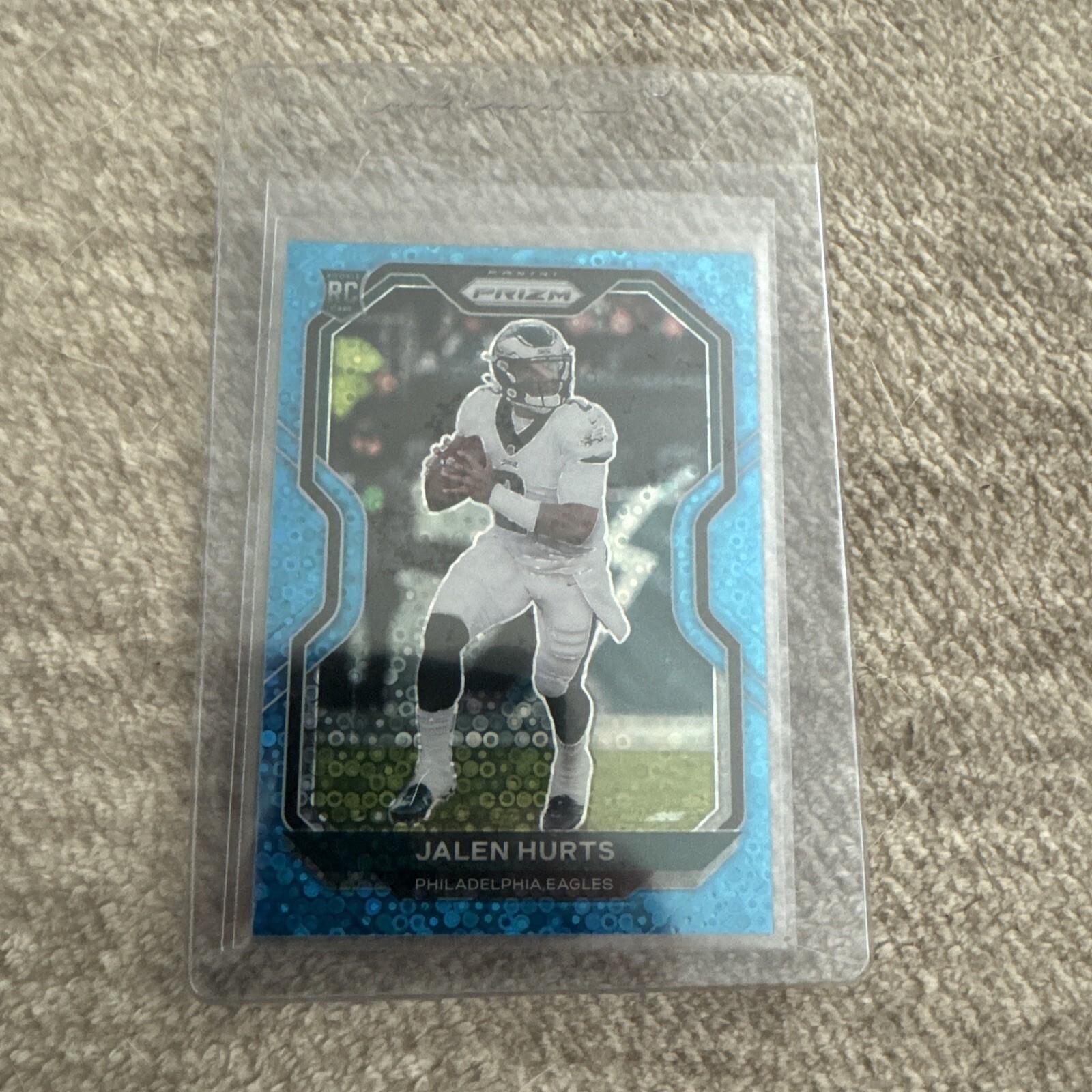 2020 Prizm Jalen Hurts No Huddle Blue Prizm Rookie RC #343 21/79 Eagles