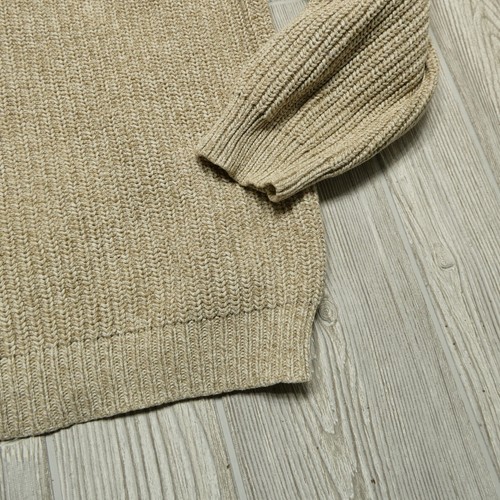 Eddie Bauer Heritage Sweater Adult XLT TALL Beige Heavy Cotton Henley Mock Neck - Picture 6 of 9