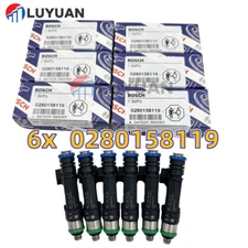 6Pcs Fuel Injector 0280158119 Fit for Jeep Wrangler Chrysler 3.3L 3.8L Bosch
