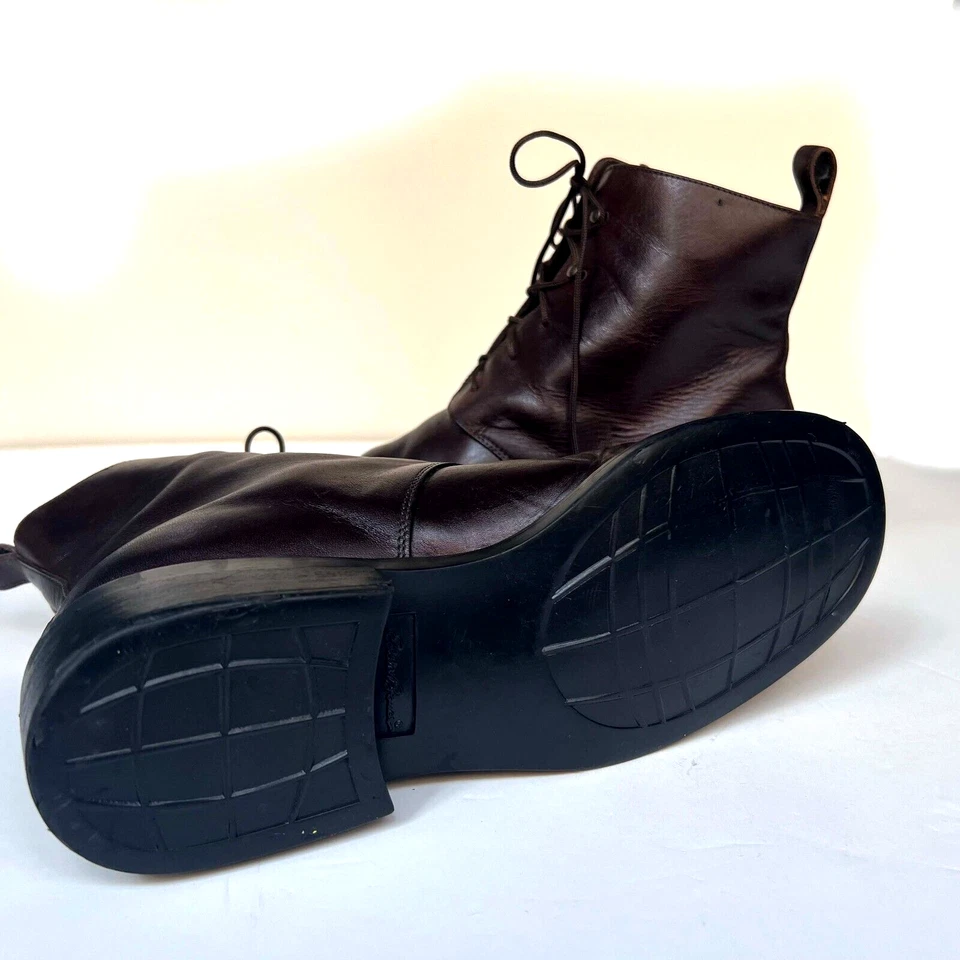 Vtg Eddie Bauer Leather Upper Lace-Up Ankle Boots Brown Italy Womens SZ 9.5W - Image 3 of 4