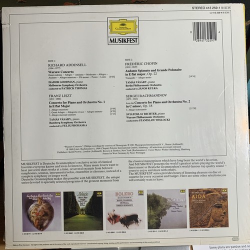 WARSAW CONCERTO - Liszt Chopin Rachmaninov LP Import 1981 DG 413259 Sealed Notch - Picture 4 of 4