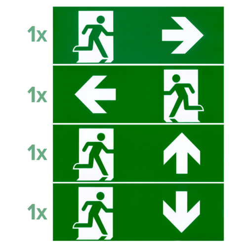 LED-Fluchtwegleuchte Notausgang, Wandmontage IP20 +Not-Akku +4 Schilder, FL-919 - Bild 5 von 5