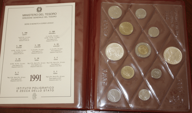 NL* ITALIA Divisionale 1991 VIVALDI 11 V CON 500 Lire Argento FDC Set Zecca NL* ITALIA Divisionale 1991 VIVALDI 11 V CON 500 Lire Argento FDC Set Zecca