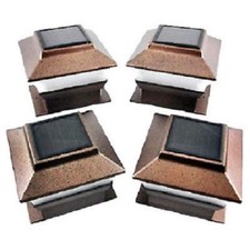 4-Pk Outdoor Garden Solar LED Post Deck Cap Square Fence Light Landscape Lamp