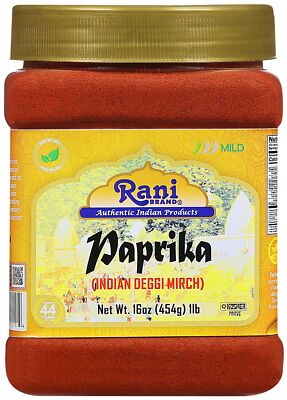 Rani Paprika (Deggi Mirch) Spice Powder, Ground 16oz (1lb) 454g PET Jar