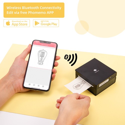Phomemo M02 Pocket Thermal Bluetooth Photo Printer + 3 Rolls Sticker Paper - Picture 3 of 12
