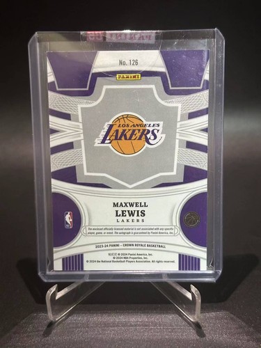 2023-24 Panini Crown Royale Rookie Silhouettes Maxwell Lewis Jersey Auto /125 - Picture 2 of 2