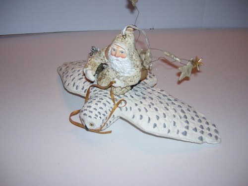 DEPT 6 Frosty Santa Riding Owl Weihnachtsschmuck 10,5 x 5,5 - Bild 1 von 5