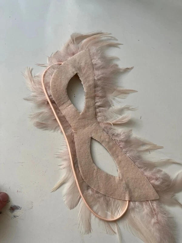 Maske neu rosa Federn strass - Bild 3 von 3