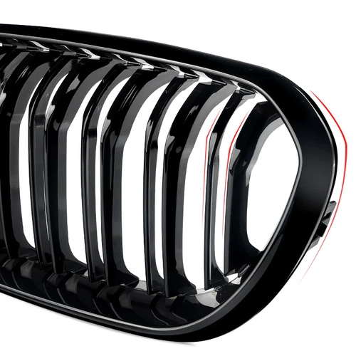 Para BMW Serie 1 F20 F21 a partir de 2015 2x riñones parrilla radiador NEGRO BRILLANTE doble puente - Imagen 12 de 17