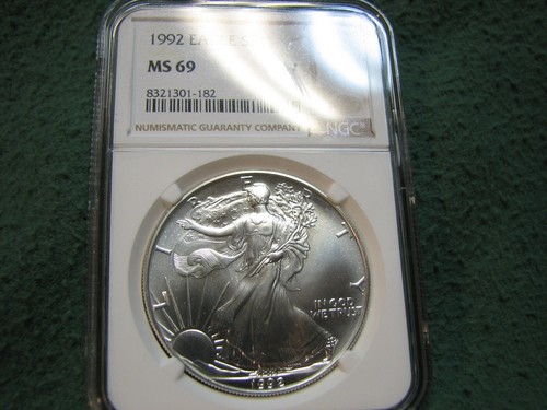 1992 U.S. Silver Eagle Coin NGC MS 69 1 Ozt. SILVER Coin - Picture 2 of 4