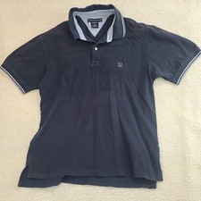 Tommy Hilfiger Shirt Mens XL Blue Polo Vintage Fit Cotton Logo Y2K Golf Comfort