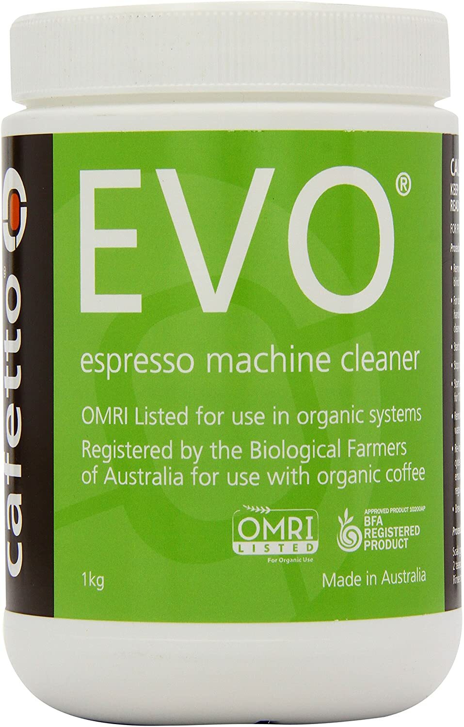 Cafetto Evo Organic Coffee Machine Group Head Cleaner - 1kg Cleaning Powder