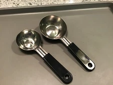 Lot of 2 Mercer Culinary Stainless Steel Food Portion Scoops M35934 & M35933
