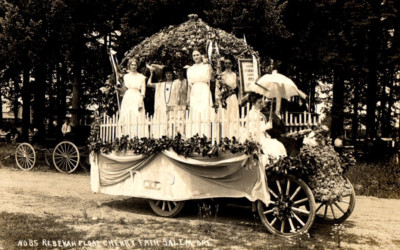 RPPC Salem OR Cherry Fair Parade Rebekah Float 1900's Real Photo Postcard