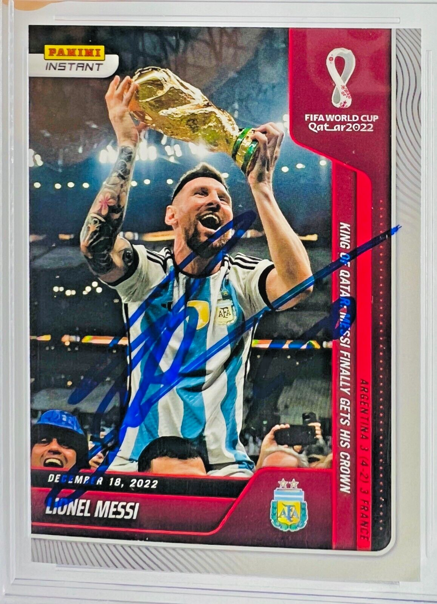 メッシ公式サイン入りトリビュートアートワーク:2022 FIFAワールドカップ Original Lionel Messi Official Signed and Premium Framed