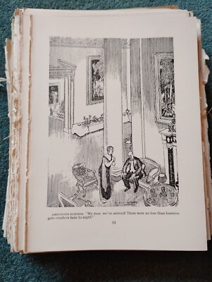 Sk10 Ephemera 1930s Punch Cartoon Ambitionious Hostess And The Gate Crashers