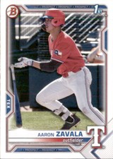 2021 BOWMAN PAPER 1ST TEXAS RANGERS AARON ZAVALA #BD-101